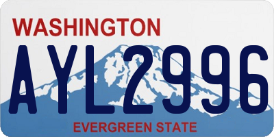 WA license plate AYL2996