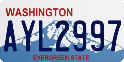 WA license plate AYL2997