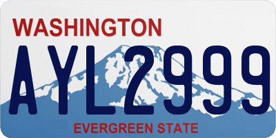 WA license plate AYL2999