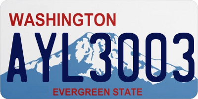 WA license plate AYL3003
