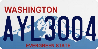 WA license plate AYL3004