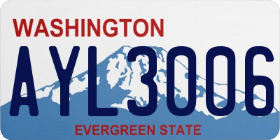WA license plate AYL3006