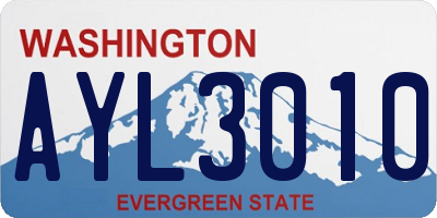 WA license plate AYL3010