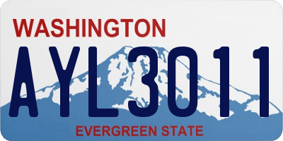 WA license plate AYL3011