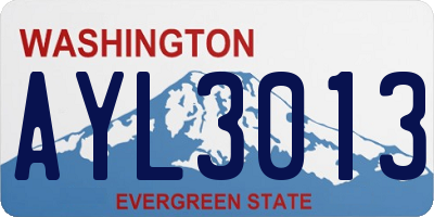 WA license plate AYL3013
