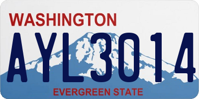 WA license plate AYL3014