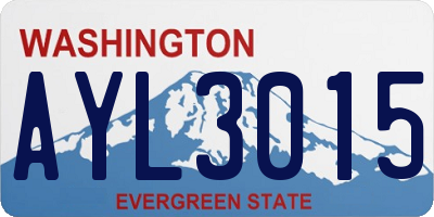 WA license plate AYL3015