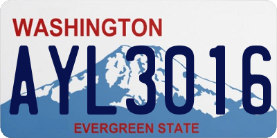 WA license plate AYL3016