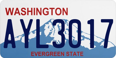 WA license plate AYL3017