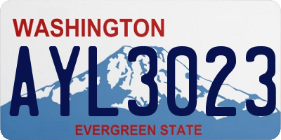 WA license plate AYL3023