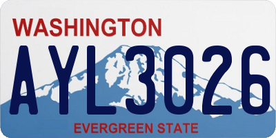 WA license plate AYL3026