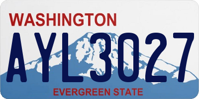 WA license plate AYL3027