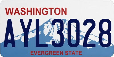 WA license plate AYL3028