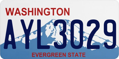 WA license plate AYL3029