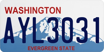 WA license plate AYL3031