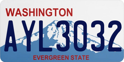 WA license plate AYL3032