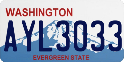 WA license plate AYL3033