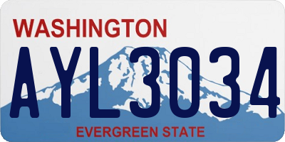 WA license plate AYL3034