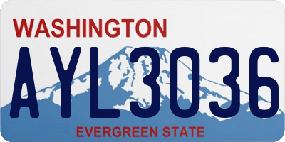 WA license plate AYL3036