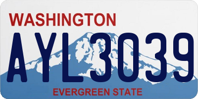 WA license plate AYL3039