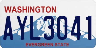 WA license plate AYL3041