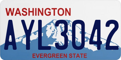 WA license plate AYL3042
