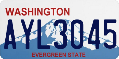 WA license plate AYL3045