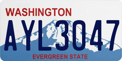 WA license plate AYL3047