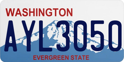 WA license plate AYL3050