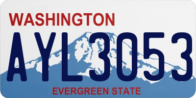 WA license plate AYL3053
