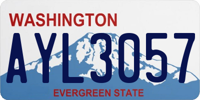 WA license plate AYL3057