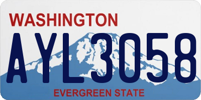 WA license plate AYL3058