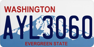 WA license plate AYL3060