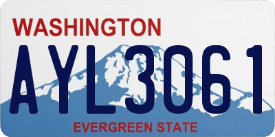WA license plate AYL3061