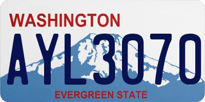WA license plate AYL3070
