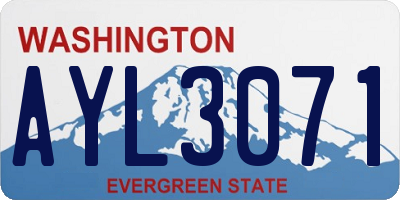 WA license plate AYL3071