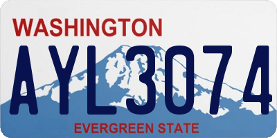 WA license plate AYL3074