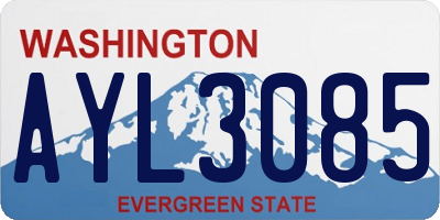 WA license plate AYL3085