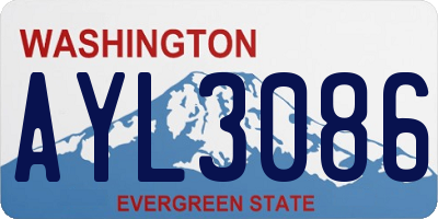 WA license plate AYL3086