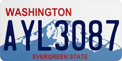 WA license plate AYL3087