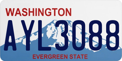 WA license plate AYL3088