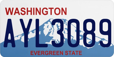 WA license plate AYL3089