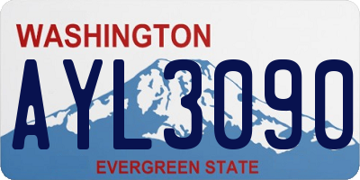 WA license plate AYL3090