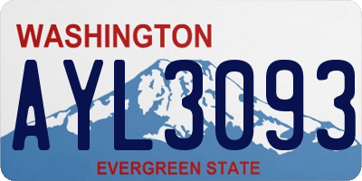 WA license plate AYL3093