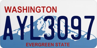 WA license plate AYL3097