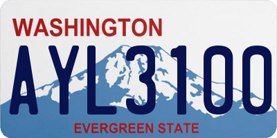 WA license plate AYL3100
