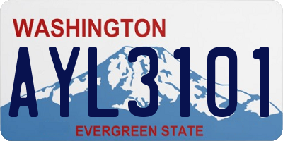 WA license plate AYL3101