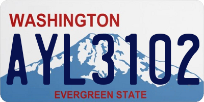 WA license plate AYL3102