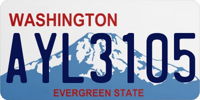 WA license plate AYL3105