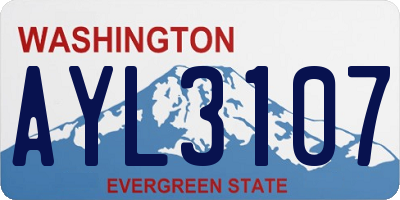 WA license plate AYL3107